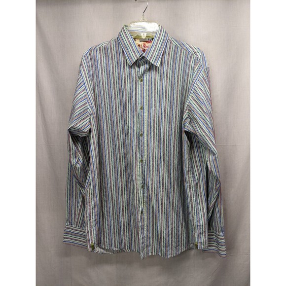 Visconti Black Long Sleeve Black Design Button Up Shirt Men's Size Large - Picture 1 of 9